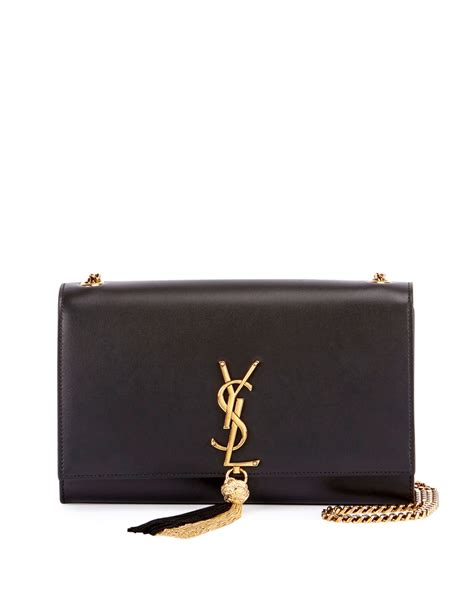 Saint Laurent Kate Monogram Medium Leather Tassel Shoulder 